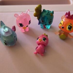 Pikmi Pops Lot of 5 Rare Hard Plastic Figures Mermaids Pets Season 2 3